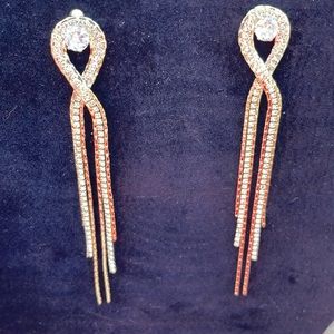 Elegant Four Inch Costume Dangle Earrings